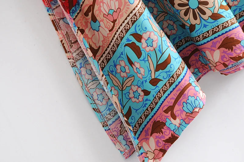 Get by on a Smile Hippie Peacock Print Tassel Rayon Beach skirt