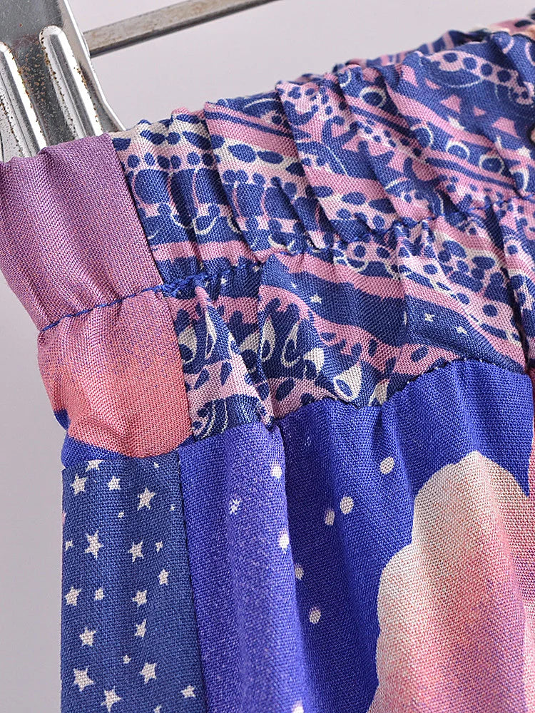 Vintage Chic Star Moon Print Swish shorts