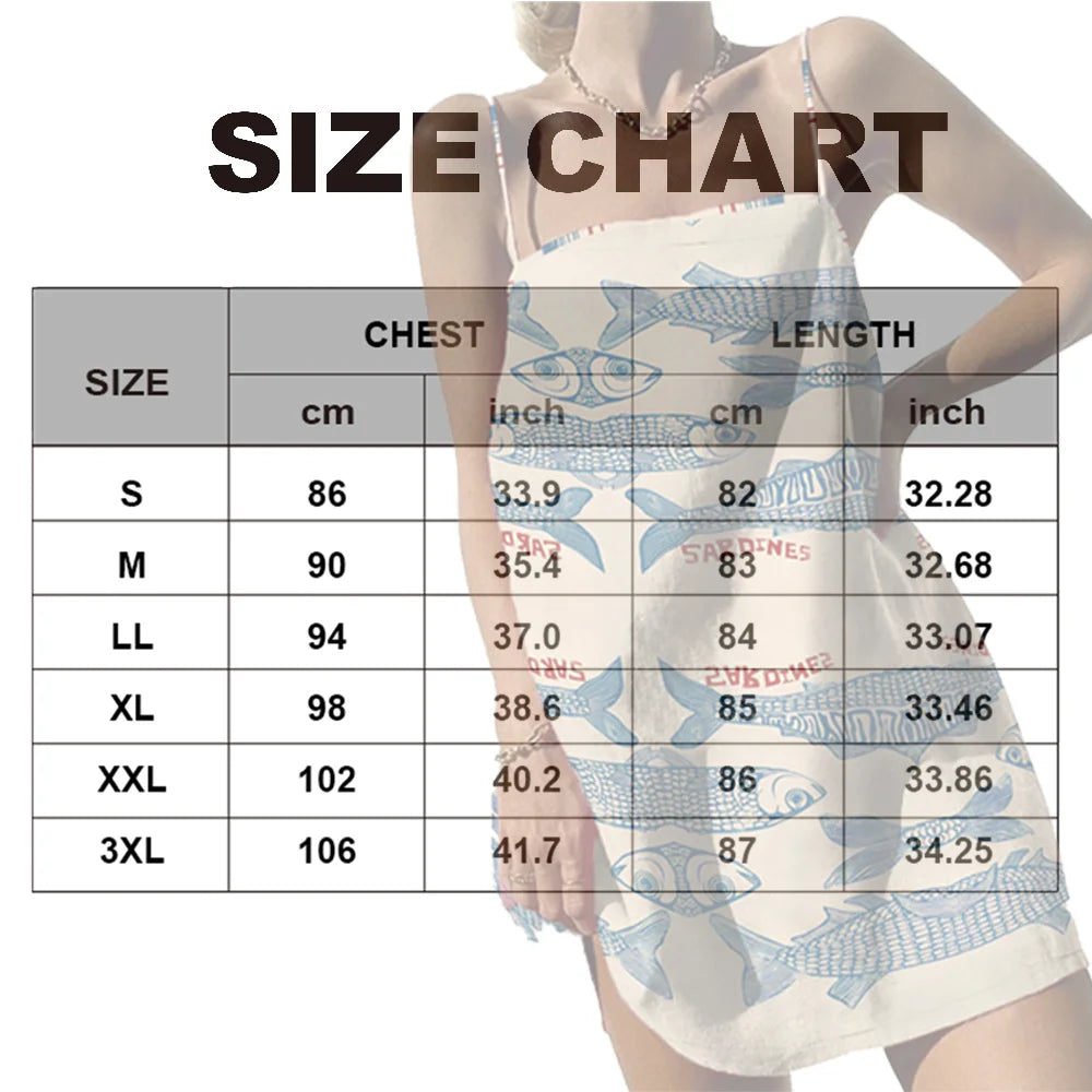 Chic Strappy Sardines Fish Print mini dress