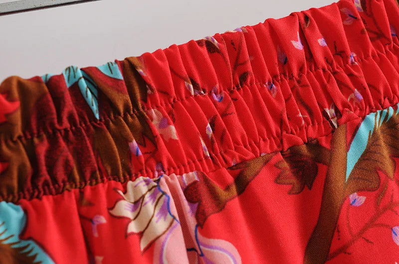 Get by on a Smile Hippie Peacock Print Tassel Rayon Beach skirt