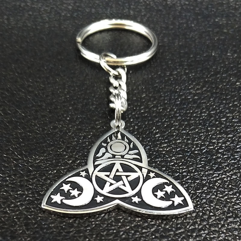 Vintage Wiccan Triple Moon Goddess Divination Bullet Proof Protection Pendant necklace