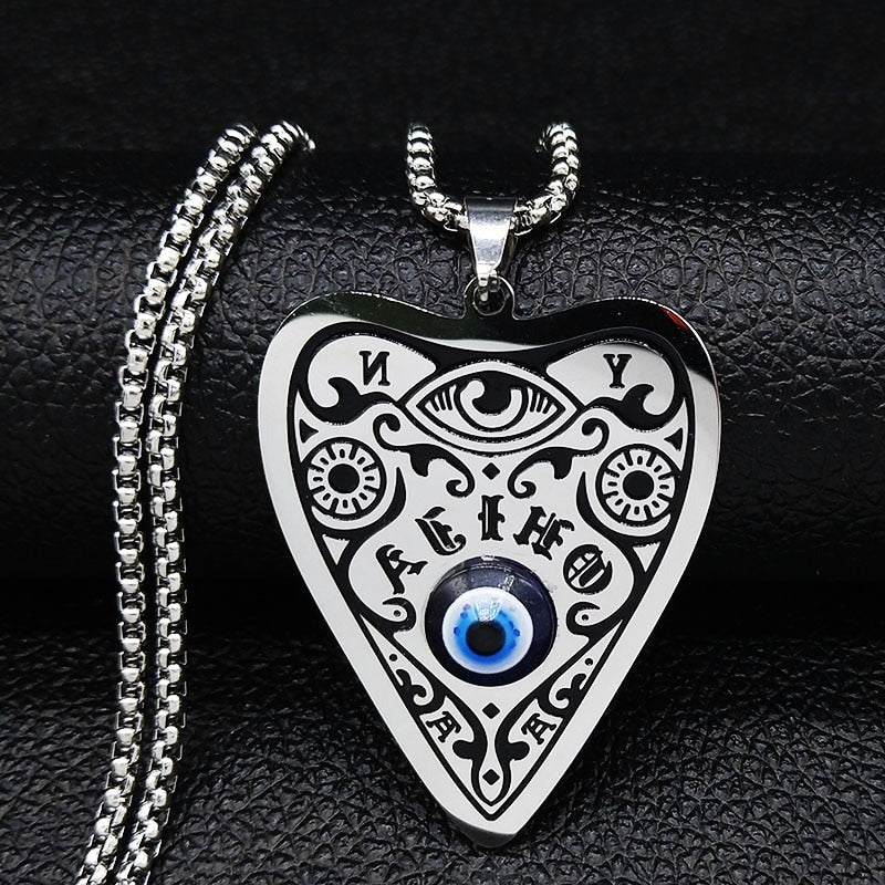 Vintage Wicca Ouija Eye Moon Goddess Protection Pendant necklace