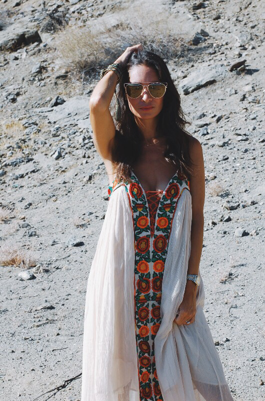 Vintage Gypsy Embroidery Amalfi Coast Beach dress