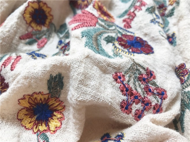 Hippie Chic Floral Embroidery Sassy Sleeve blouse
