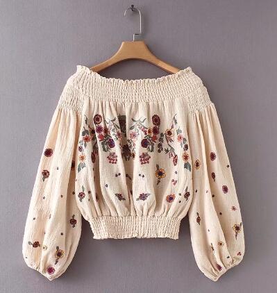 Hippie Chic Floral Embroidery Sassy Sleeve blouse