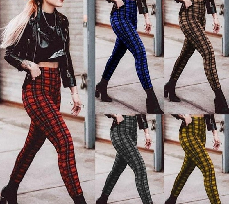Twiggy Plaid High Waisted pants