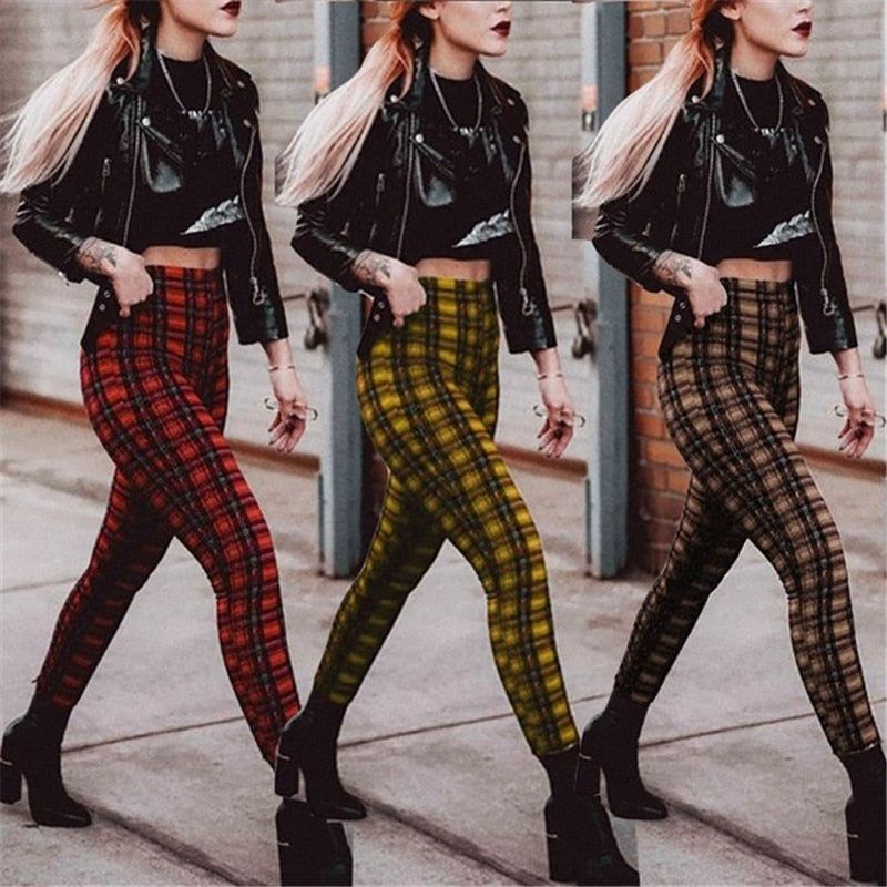 Twiggy Plaid High Waisted pants