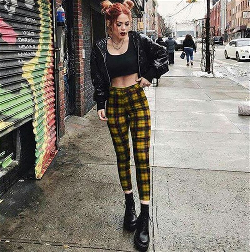 Twiggy Plaid High Waisted pants