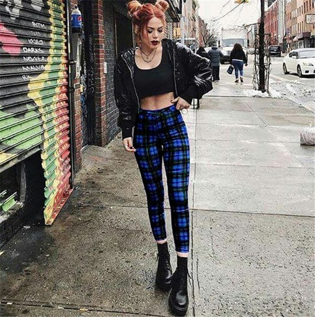 Twiggy Plaid High Waisted pants