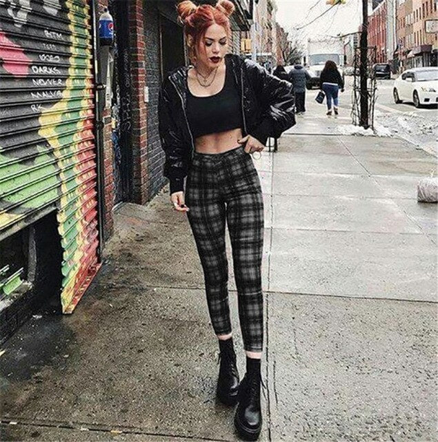 Twiggy Plaid High Waisted pants