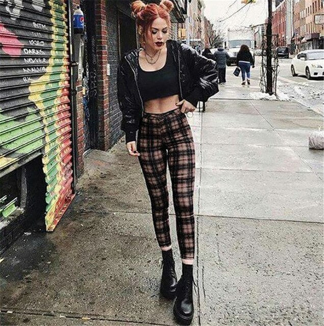 Twiggy Plaid High Waisted pants