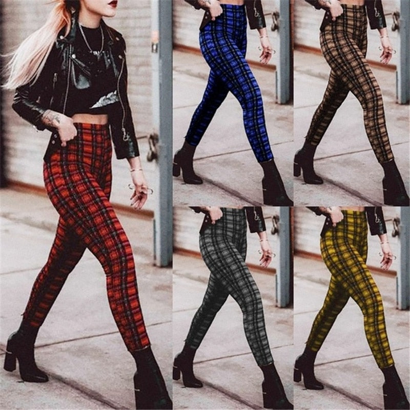 Twiggy Plaid High Waisted pants