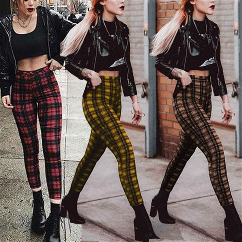 Twiggy Plaid High Waisted pants