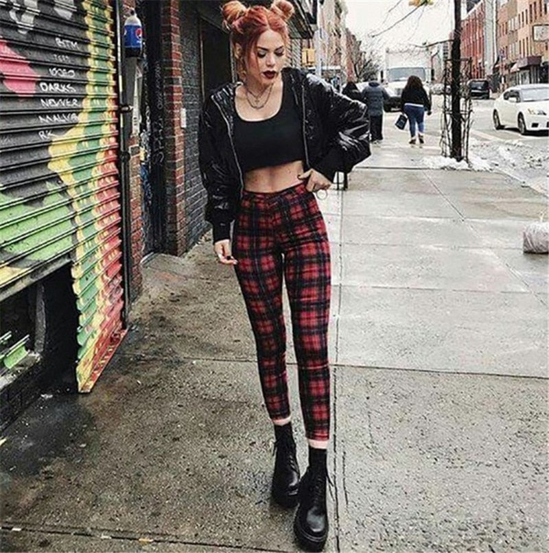 Twiggy Plaid High Waisted pants