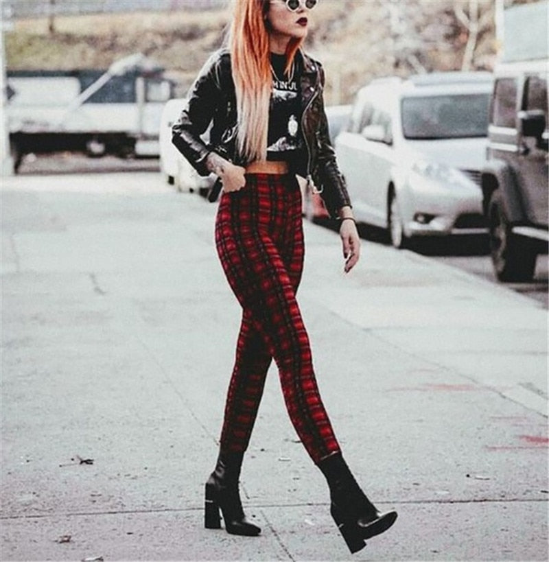 Twiggy Plaid High Waisted pants