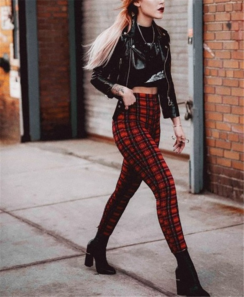 Twiggy Plaid High Waisted pants
