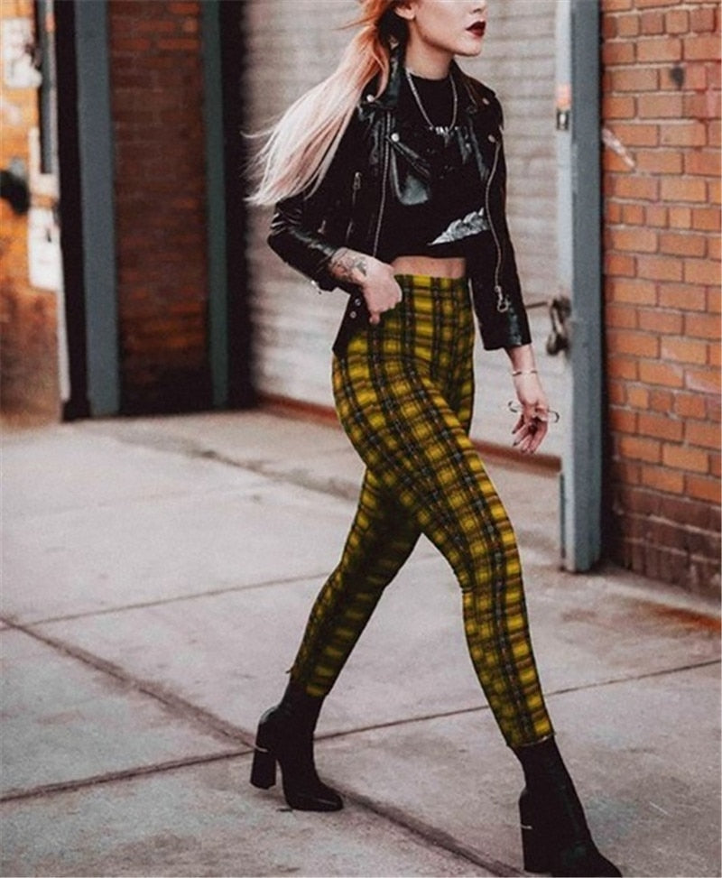 Twiggy Plaid High Waisted pants