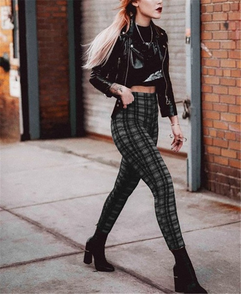 Twiggy Plaid High Waisted pants