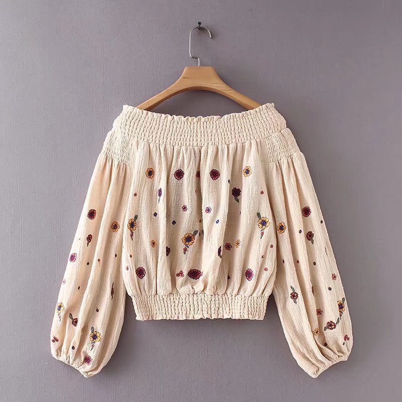 Hippie Chic Floral Embroidery Sassy Sleeve blouse