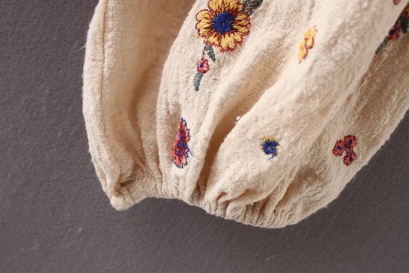 Hippie Chic Floral Embroidery Sassy Sleeve blouse