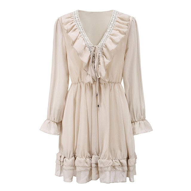 Sassy Boho Lace Noir Chiffon dress