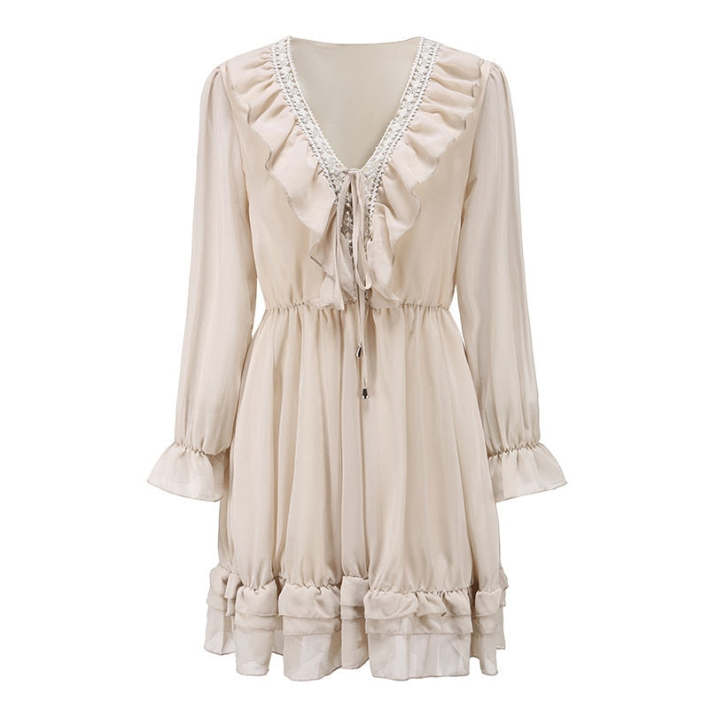 Sassy Boho Lace Noir Chiffon dress