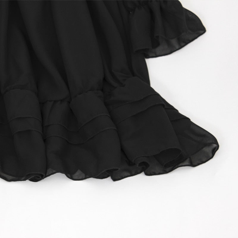 Sassy Boho Lace Noir Chiffon dress