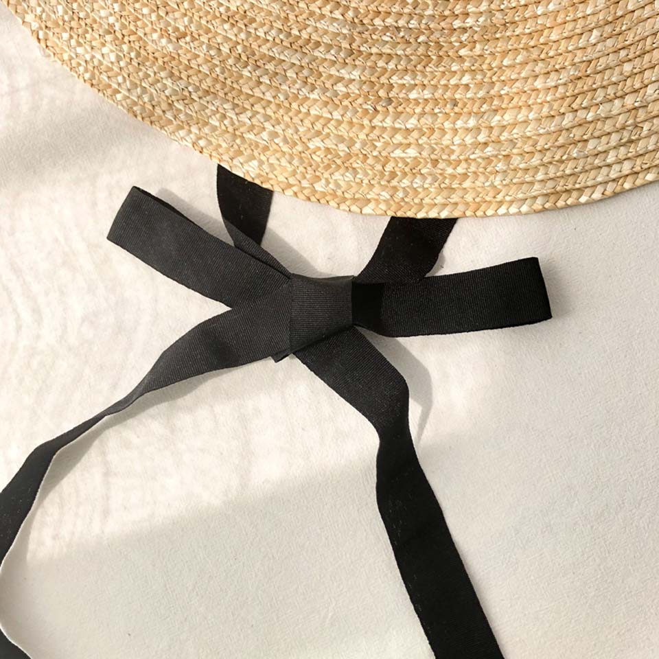 Retro Raffia Wide Brim Boater Straw hat