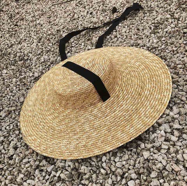 Retro Raffia Wide Brim Boater Straw hat