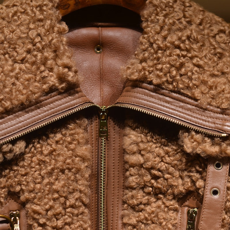 Italian Alps Faux Fur Turndown Collar Puff jacket