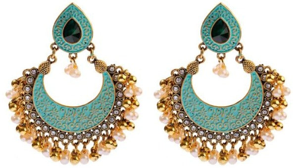 Rare Boho Crystal Pearl Junket Drop earrings