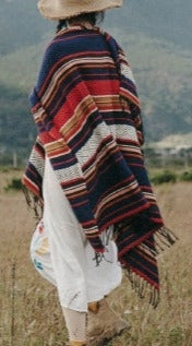 Vintage Gypsy Hippie Knit Poncho cape