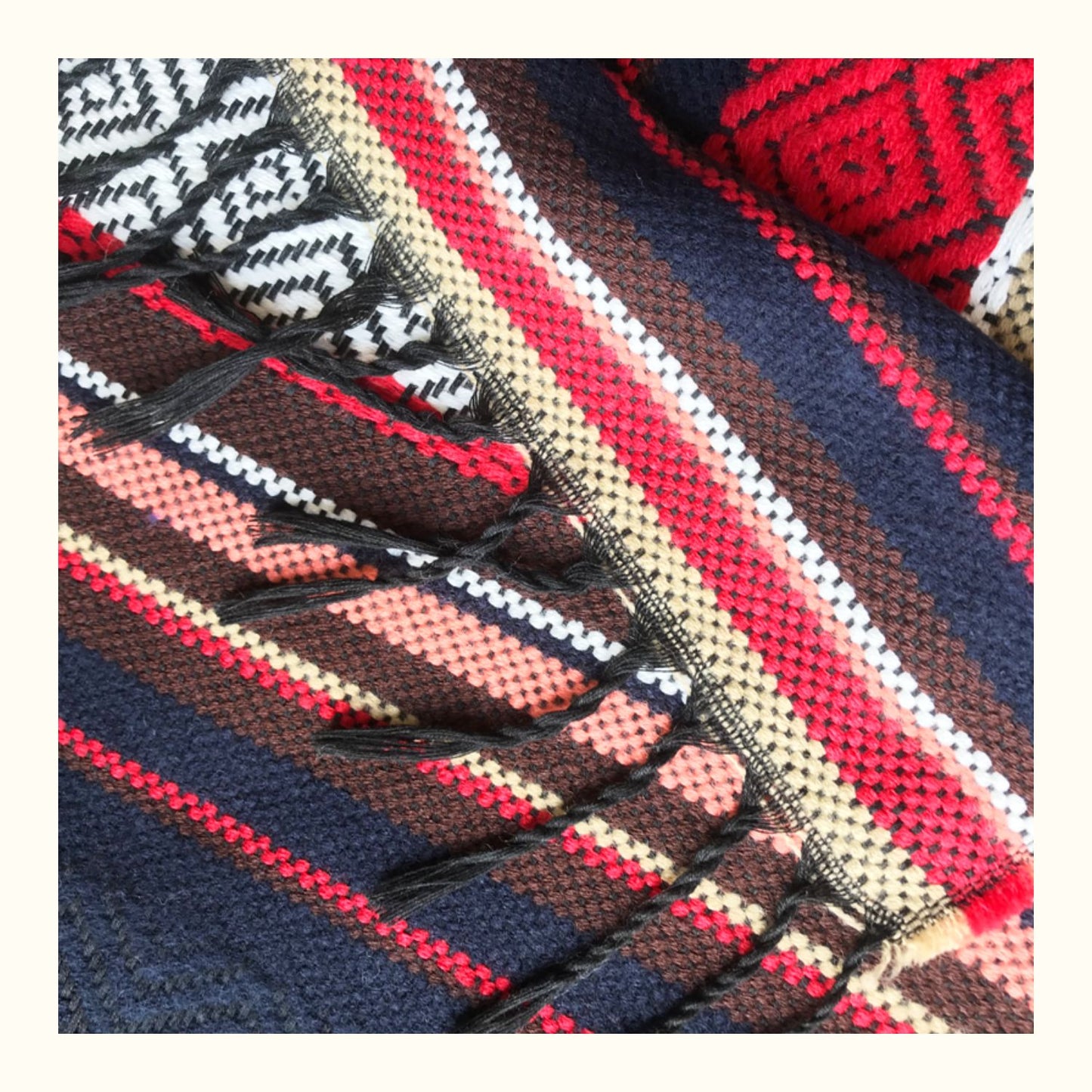 Vintage Gypsy Hippie Knit Poncho cape
