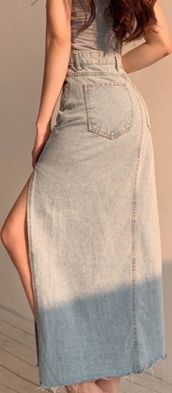 Chic Buffalo Stance High & Wasted Side Splitting Denim skirt