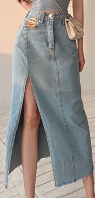 Chic Buffalo Stance High & Wasted Side Splitting Denim skirt