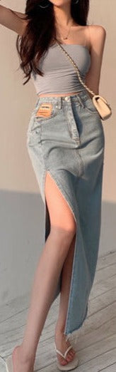 Chic Buffalo Stance High & Wasted Side Splitting Denim skirt