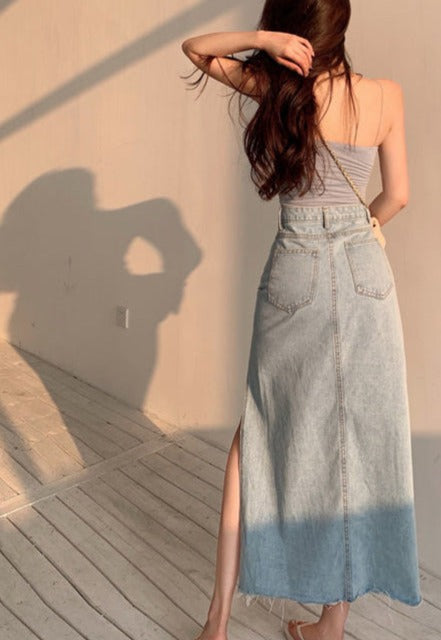 Chic Buffalo Stance High & Wasted Side Splitting Denim skirt