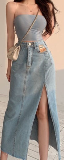 Chic Buffalo Stance High & Wasted Side Splitting Denim skirt