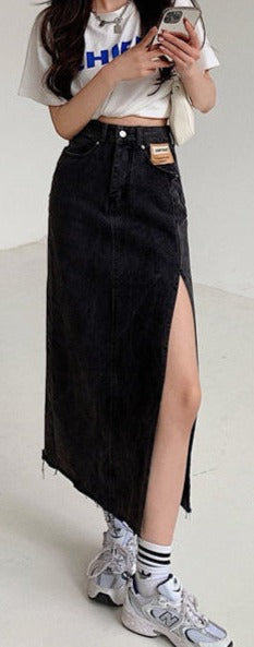 Chic Buffalo Stance High & Wasted Side Splitting Denim skirt