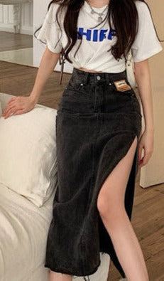 Chic Buffalo Stance High & Wasted Side Splitting Denim skirt