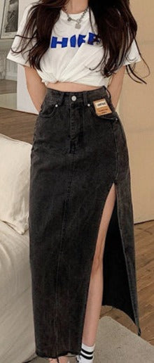 Chic Buffalo Stance High & Wasted Side Splitting Denim skirt