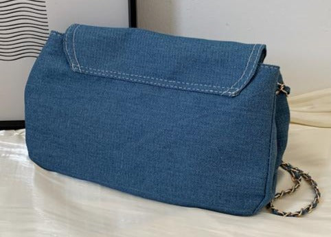 Chic Denim Patchwork Crossbody Messenger bag