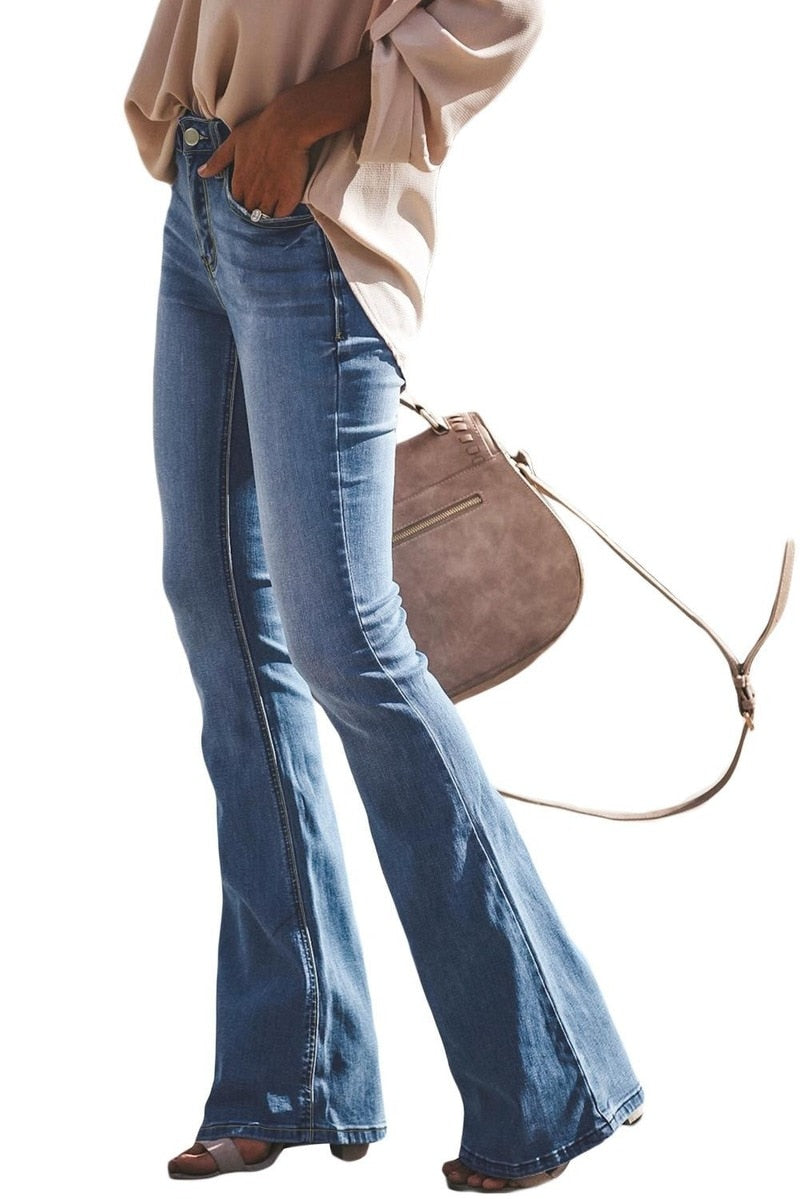 Classic Boho Bootleg Cowgirl Hip Flare Straight-leg Denim Dream Jeans