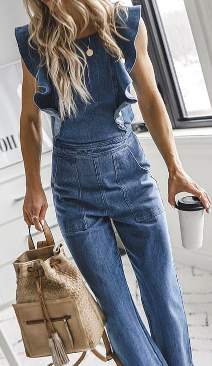 Denim Boho Bermuda Lana Del Rey Blue Jeans Boilersuit overall