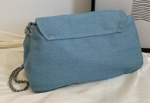 Chic Denim Patchwork Crossbody Messenger bag