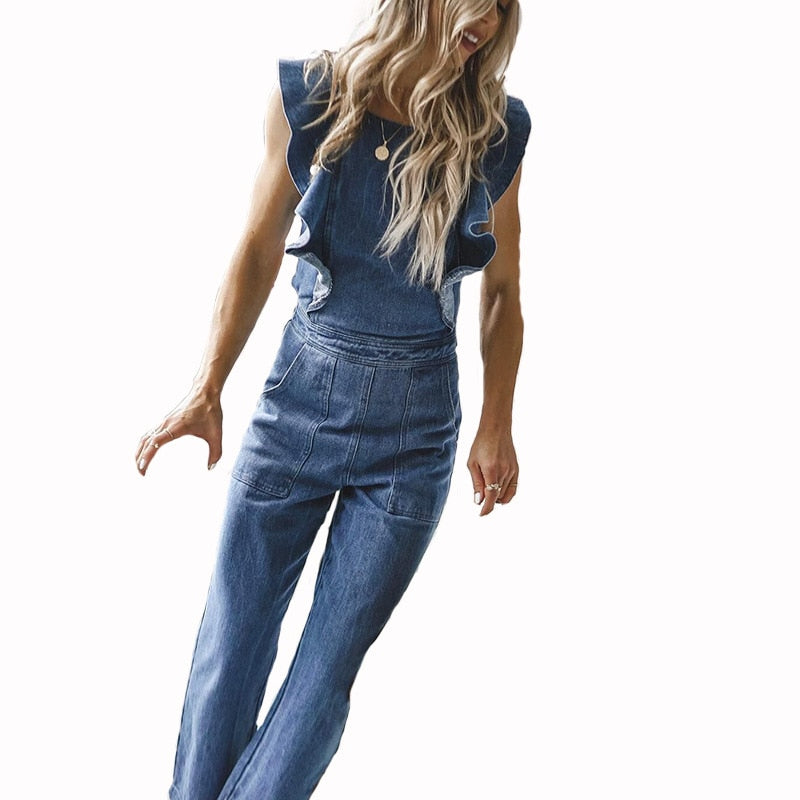 Denim Boho Bermuda Lana Del Rey Blue Jeans Boilersuit overall