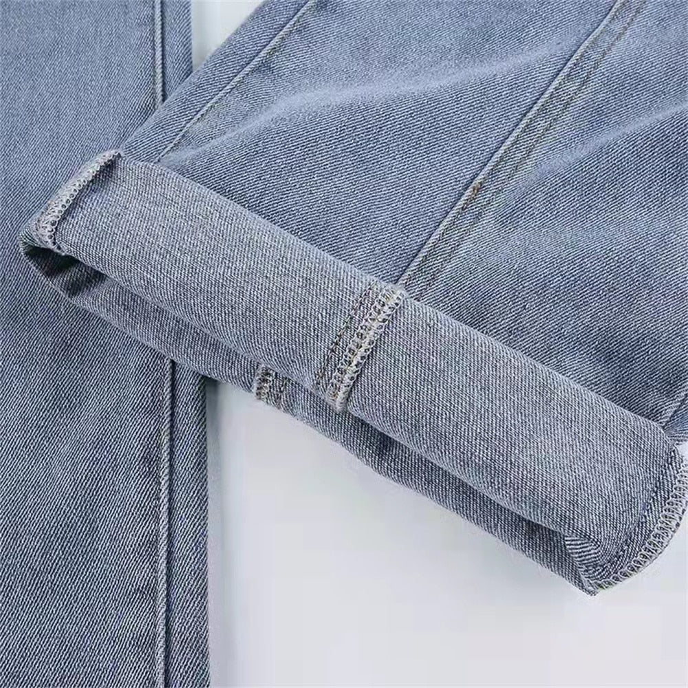 Retro Cool Straight Up Five Pointed Star Slim fit jeans