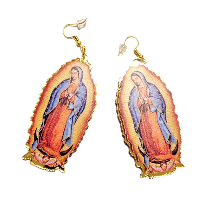 Super Vintage Classic Virgin Mary Dangle Drop earrings