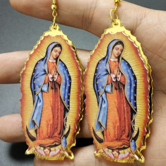 Super Vintage Classic Virgin Mary Dangle Drop earrings