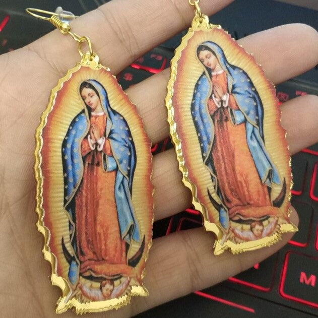 Super Vintage Classic Virgin Mary Dangle Drop earrings